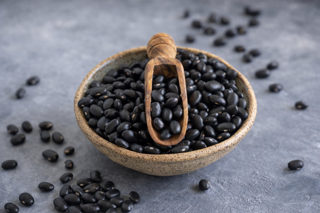 Uniform black lentils